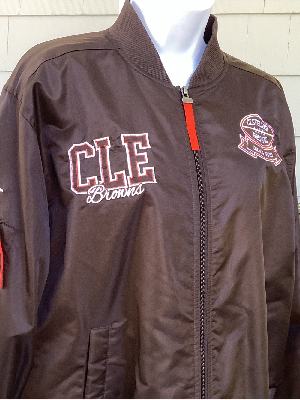 Cleveland Browns Women’s Erin Andrew’s Brown Bomber Jacket